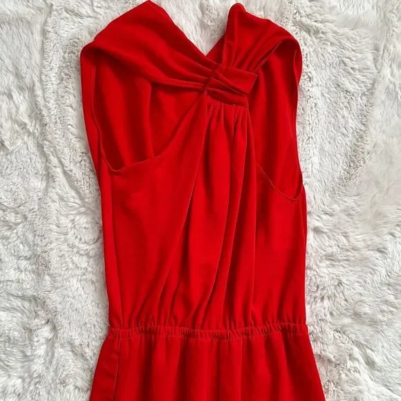 PINKO Daitarn Fluid Crepe Jumpsuit Red Size 2 US - Picture 6 of 11